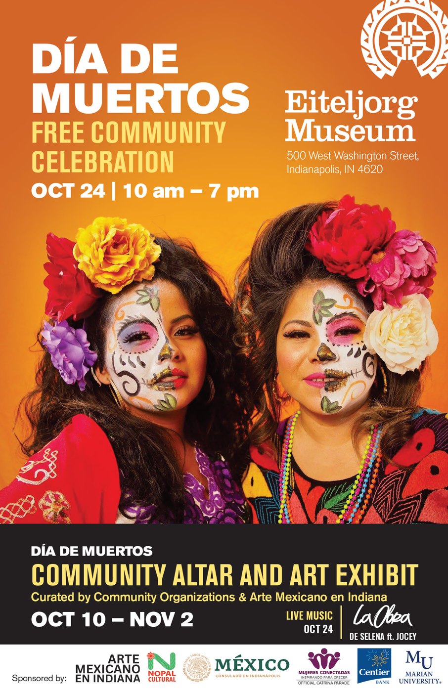 Día de Muertos at the Eiteljorg Museum, Indianapolis: live music Oct 24 by La Obra de Selena ft. Jocey